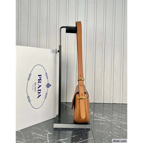 Prada Arque Leather Shoulder Bag With Flap