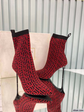 Balmain Women Stretch Knit Skye Ankle Boot