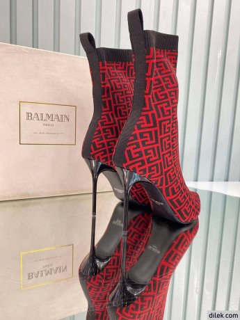 Balmain Women Stretch Knit Skye Ankle Boot