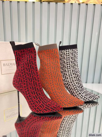 Balmain Women Stretch Knit Skye Ankle Boot