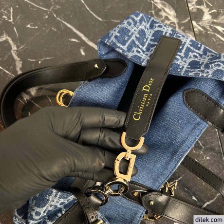 Dior Small Toujours Bag Blue Denim