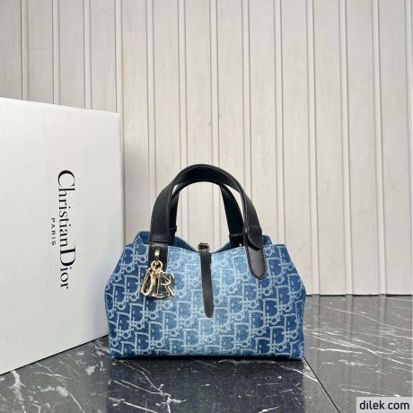 Dior Small Toujours Bag Blue Denim