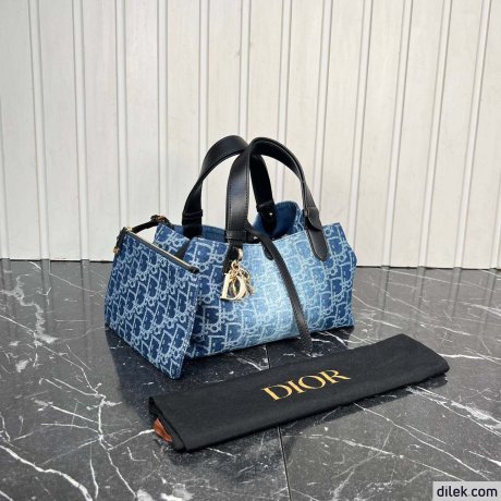 Dior Small Toujours Bag Blue Denim