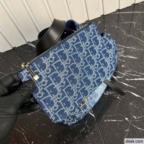 Dior Small Toujours Bag Blue Denim
