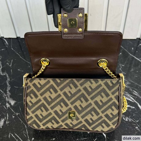 Fendi Baguette FF Jacquard Small Bag