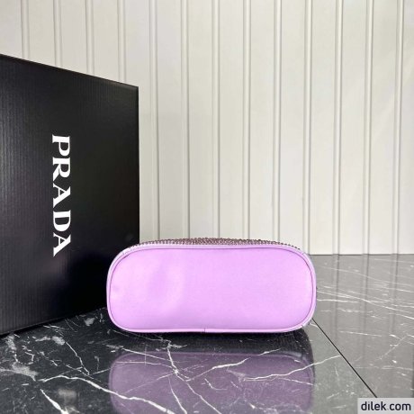 Prada Galleria Satin Small Bag With Crystals