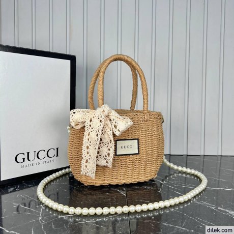 Gucci Natural Raffia Bag