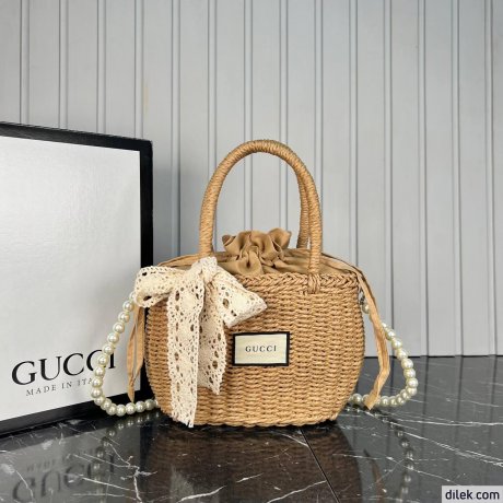 Gucci Natural Raffia Bag