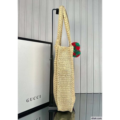 Gucci Raffia Tote Bag