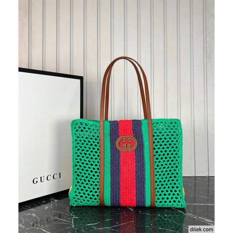 Gucci Raffia Tote Bag