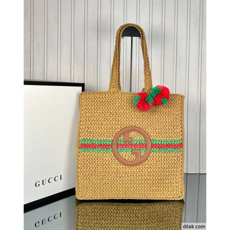 Gucci Raffia Tote Bag