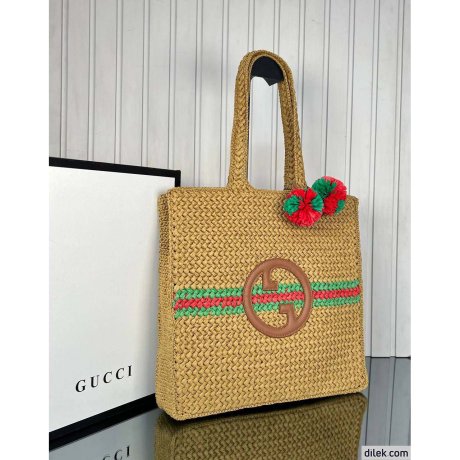 Gucci Raffia Tote Bag