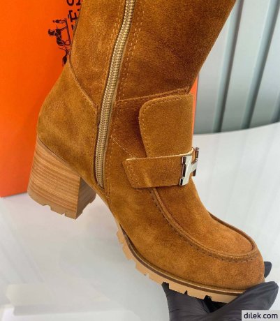 Hermes Women Long Suede Boot