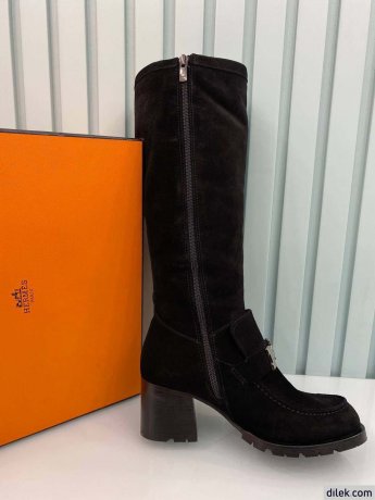 Hermes Women Long Suede Boot