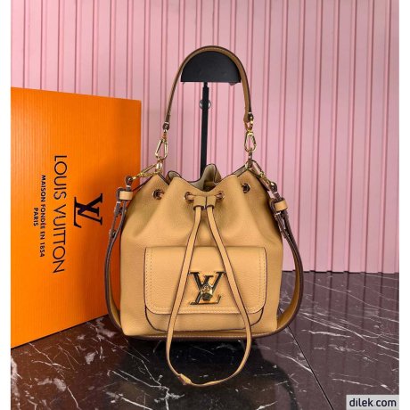 Louis Vuitton Lockme Leather Crossbody Bucket Bag