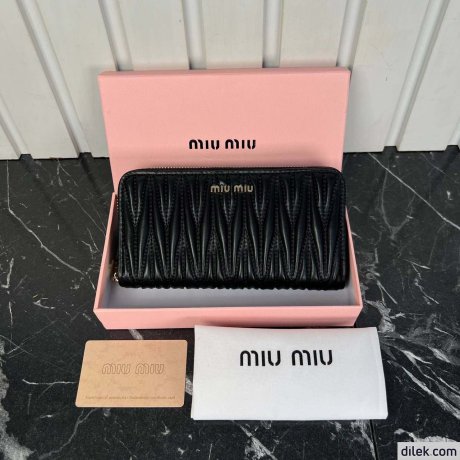 Miu Miu Matelasse Nappa Leather Wallet