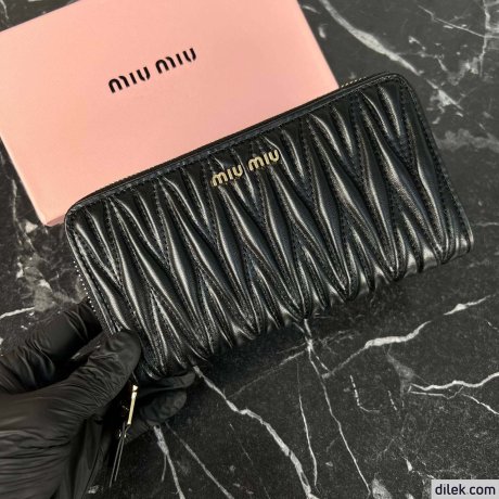 Miu Miu Matelasse Nappa Leather Wallet