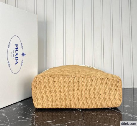 Prada Crochet And Leather Tote Bag