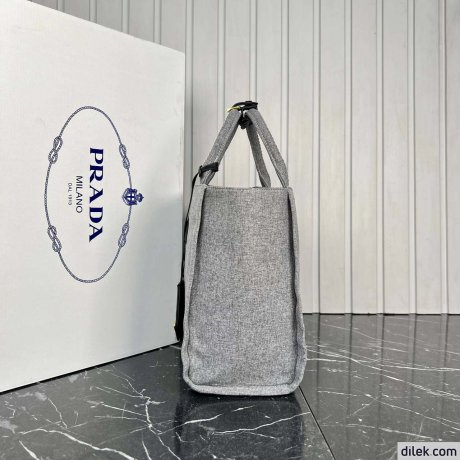 Prada Medium Linen Blend Tote Bag