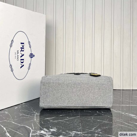 Prada Medium Linen Blend Tote Bag