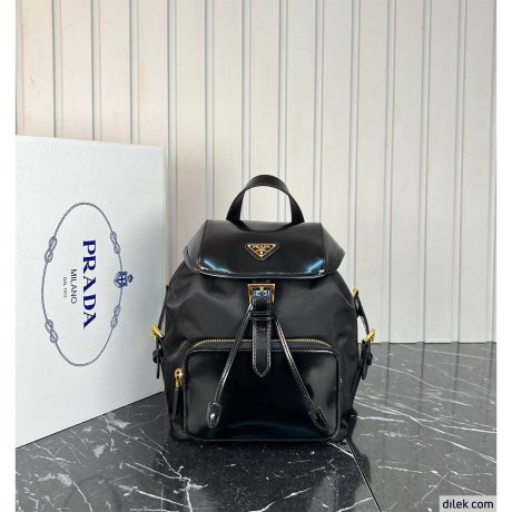 Prada Medium Re-Nylon And Brushed Leather Backpack