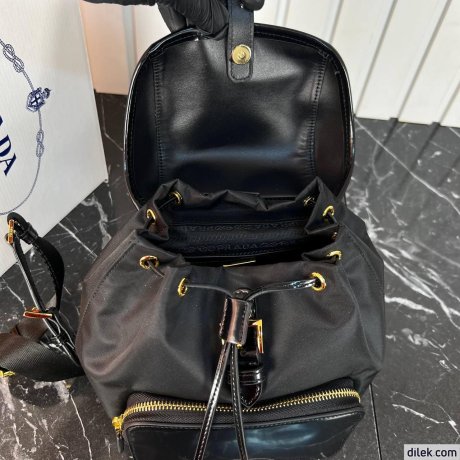 Prada Medium Re-Nylon And Brushed Leather Backpack