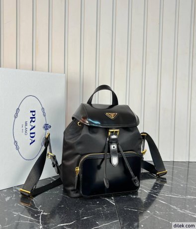 Prada Medium Re-Nylon And Brushed Leather Backpack