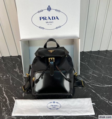 Prada Medium Re-Nylon And Brushed Leather Backpack