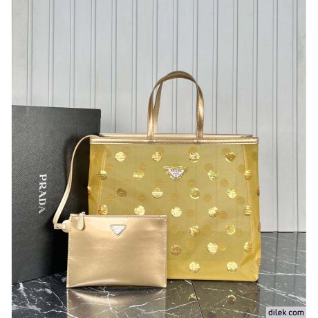 Prada Polka-dot Mesh Tote Bag