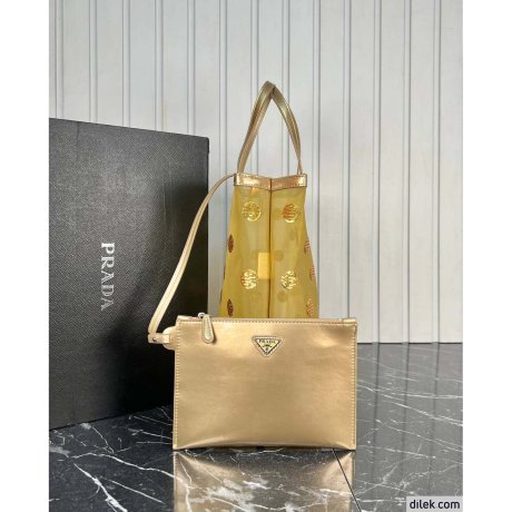 Prada Polka-dot Mesh Tote Bag