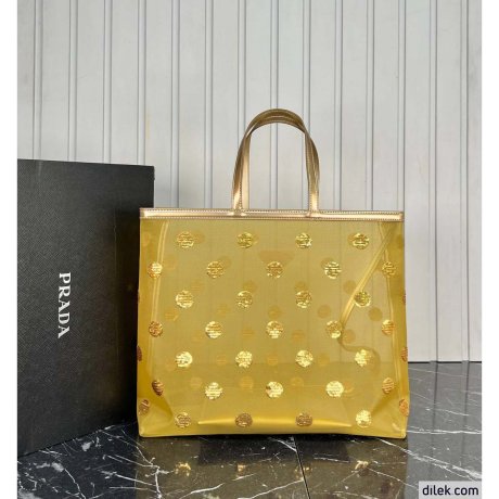 Prada Polka-dot Mesh Tote Bag