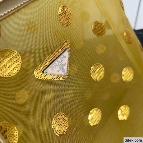 Prada Polka-dot Mesh Tote Bag