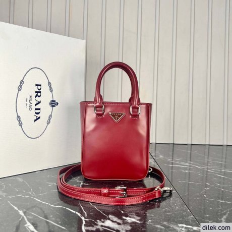 Prada Small Brushed Leather Tote