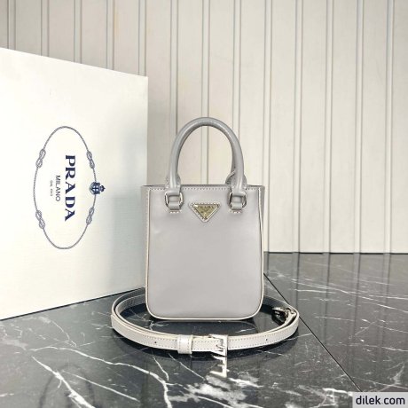 Prada Small Brushed Leather Tote