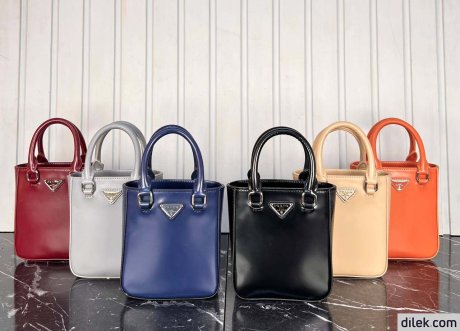 Prada Small Brushed Leather Tote