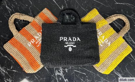 Prada Small Raffia Tote Bag