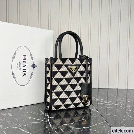 Prada Symbole Embroidered Fabric Mini Bag