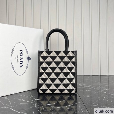 Prada Symbole Embroidered Fabric Mini Bag