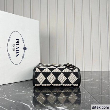 Prada Symbole Embroidered Fabric Mini Bag