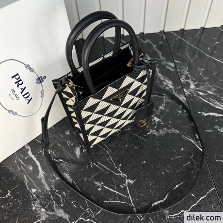 Prada Symbole Embroidered Fabric Mini Bag