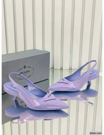 Prada Triangle Patch Slingback Pumps