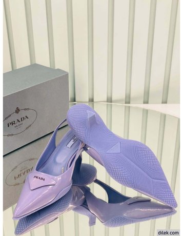 Prada Triangle Patch Slingback Pumps