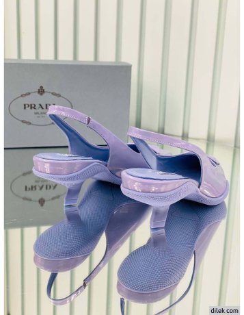 Prada Triangle Patch Slingback Pumps