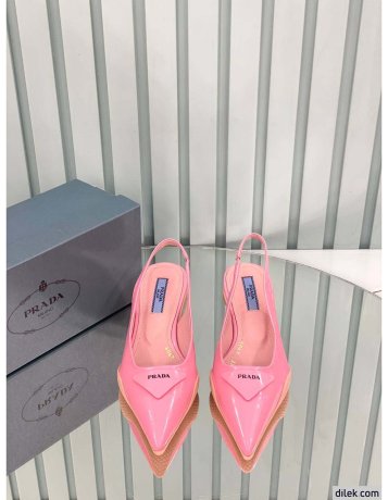 Prada Triangle Patch Slingback Pumps