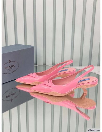 Prada Triangle Patch Slingback Pumps