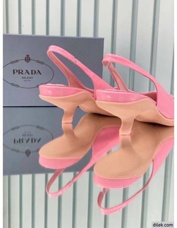 Prada Triangle Patch Slingback Pumps