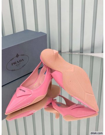 Prada Triangle Patch Slingback Pumps