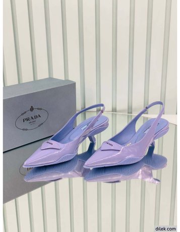 Prada Triangle Patch Slingback Pumps