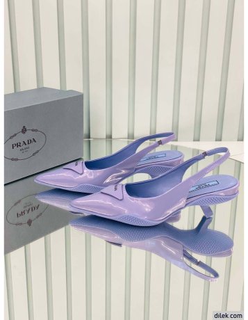 Prada Triangle Patch Slingback Pumps