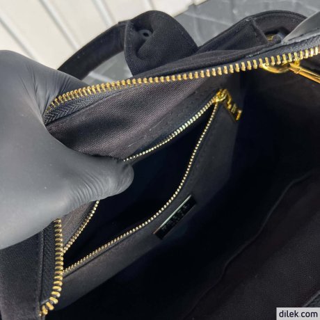 Prada Wicker and Canvas Tote bag